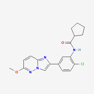 molecular formula C19H19ClN4O2 B2915635 N-(2-氯-5-(6-甲氧基咪唑并[1,2-b]哒嗪-2-基)苯基)环戊烷甲酰胺 CAS No. 946217-68-1
