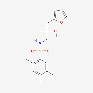 molecular formula C17H23NO4S B2915651 N-(3-(furan-2-yl)-2-hydroxy-2-methylpropyl)-2,4,5-trimethylbenzenesulfonamide CAS No. 1795413-62-5