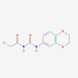 molecular formula C11H11ClN2O4 B2915666 3-(2-氯乙酰)-1-(2,3-二氢-1,4-苯并二氧杂环-6-基)脲 CAS No. 571149-70-7