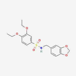 molecular formula C18H21NO6S B2915667 N-(1,3-benzodioxol-5-ylmethyl)-3,4-diethoxybenzenesulfonamide CAS No. 940986-23-2