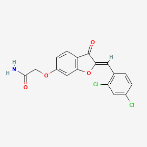 molecular formula C17H11Cl2NO4 B2915696 (Z)-2-((2-(2,4-dichlorobenzylidene)-3-oxo-2,3-dihydrobenzofuran-6-yl)oxy)acetamide CAS No. 844651-68-9