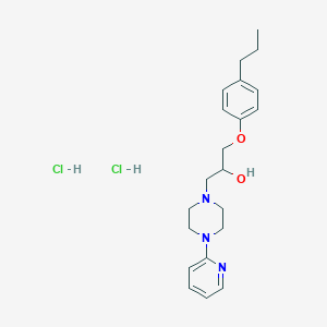 molecular formula C21H31Cl2N3O2 B2915699 1-(4-Propylphenoxy)-3-(4-(pyridin-2-yl)piperazin-1-yl)propan-2-ol dihydrochloride CAS No. 473266-90-9