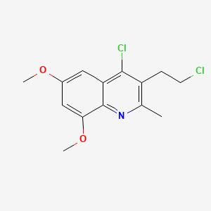 molecular formula C14H15Cl2NO2 B2915716 4-Chloro-3-(2-chloroethyl)-6,8-dimethoxy-2-methylquinoline CAS No. 200932-31-6