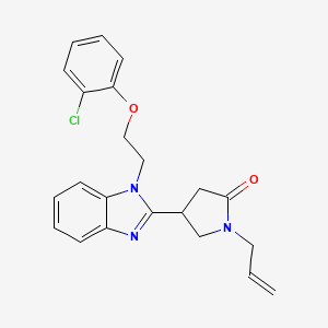 molecular formula C22H22ClN3O2 B2915727 1-allyl-4-(1-(2-(2-chlorophenoxy)ethyl)-1H-benzo[d]imidazol-2-yl)pyrrolidin-2-one CAS No. 876887-41-1