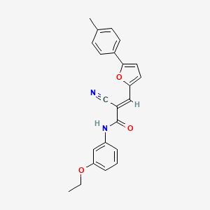 molecular formula C23H20N2O3 B2915736 (E)-2-cyano-N-(3-ethoxyphenyl)-3-(5-(p-tolyl)furan-2-yl)acrylamide CAS No. 324540-63-8