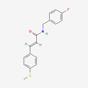 molecular formula C17H16FNOS B2915746 (E)-N-[(4-fluorophenyl)methyl]-3-(4-methylsulfanylphenyl)prop-2-enamide CAS No. 882748-97-2