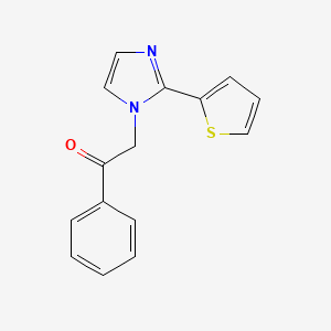 molecular formula C15H12N2OS B2915750 1-Phenyl-2-[2-(thiophen-2-yl)-1H-imidazol-1-yl]ethan-1-one CAS No. 1292094-85-9