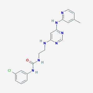molecular formula C19H20ClN7O B2915758 1-(3-氯苯基)-3-(2-((6-((4-甲基吡啶-2-基)氨基)嘧啶-4-基)氨基)乙基)尿素 CAS No. 1428356-58-4