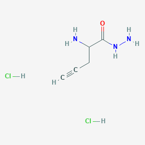 molecular formula C5H11Cl2N3O B2915759 2-Aminopent-4-ynehydrazide dihydrochloride CAS No. 1909308-97-9