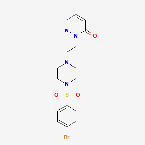 molecular formula C16H19BrN4O3S B2915765 2-(2-(4-((4-bromophenyl)sulfonyl)piperazin-1-yl)ethyl)pyridazin-3(2H)-one CAS No. 1396852-01-9