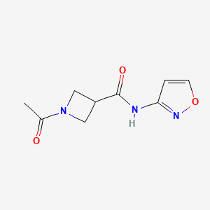 molecular formula C9H11N3O3 B2915784 1-乙酰基-N-(异恶唑-3-基)氮杂环丁烷-3-甲酰胺 CAS No. 1421452-95-0