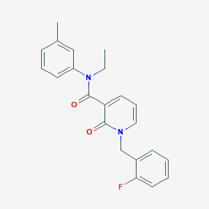 molecular formula C22H21FN2O2 B2915804 N-ethyl-1-(2-fluorobenzyl)-2-oxo-N-(m-tolyl)-1,2-dihydropyridine-3-carboxamide CAS No. 942008-40-4