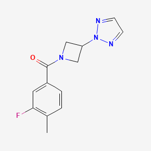 molecular formula C13H13FN4O B2915808 (3-(2H-1,2,3-triazol-2-yl)azetidin-1-yl)(3-fluoro-4-methylphenyl)methanone CAS No. 2195879-57-1