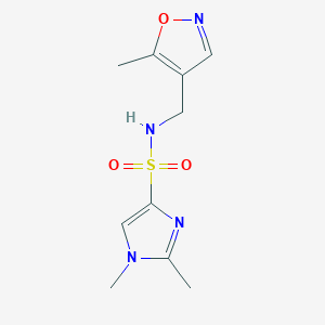 molecular formula C10H14N4O3S B2915838 1,2-二甲基-N-((5-甲基异恶唑-4-基)甲基)-1H-咪唑-4-磺酰胺 CAS No. 2034546-39-7