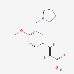 molecular formula C15H19NO3 B2915855 (2E)-3-[4-methoxy-3-(pyrrolidin-1-ylmethyl)phenyl]acrylic acid CAS No. 893733-11-4