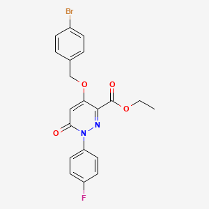 molecular formula C20H16BrFN2O4 B2915858 4-((4-溴苄基)氧基)-1-(4-氟苯基)-6-氧代-1,6-二氢哒嗪-3-羧酸乙酯 CAS No. 899943-43-2