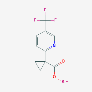 molecular formula C10H7F3KNO2 B2915861 Potassium;1-[5-(trifluoromethyl)pyridin-2-yl]cyclopropane-1-carboxylate CAS No. 2416242-84-5