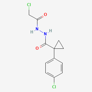 molecular formula C12H12Cl2N2O2 B2915867 N'-(2-氯乙酰基)-1-(4-氯苯基)环丙烷-1-甲酰肼 CAS No. 2172499-19-1