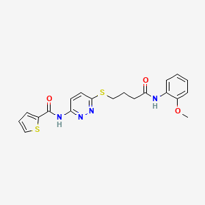 molecular formula C20H20N4O3S2 B2915876 N-(6-((4-((2-methoxyphenyl)amino)-4-oxobutyl)thio)pyridazin-3-yl)thiophene-2-carboxamide CAS No. 1021253-57-5
