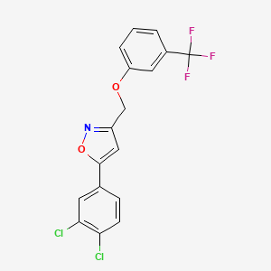 molecular formula C17H10Cl2F3NO2 B2915880 [5-(3,4-Dichlorophenyl)-3-isoxazolyl]methyl 3-(trifluoromethyl)phenyl ether CAS No. 339019-85-1
