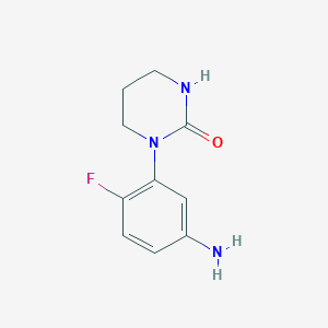 molecular formula C10H12FN3O B2915881 1-(5-Amino-2-fluorophenyl)-1,3-diazinan-2-one CAS No. 1250903-02-6