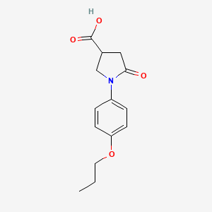 molecular formula C14H17NO4 B2915884 5-Oxo-1-(4-propoxyphenyl)pyrrolidine-3-carboxylic acid CAS No. 351066-92-7