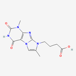 molecular formula C13H15N5O4 B2915887 4-(1,7-二甲基-2,4-二氧代-3,4-二氢-1H-咪唑并[2,1-f]嘌呤-8(2H)-基)丁酸 CAS No. 1203419-66-2