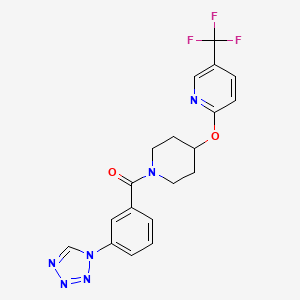 molecular formula C19H17F3N6O2 B2915893 (3-(1H-tetrazol-1-yl)phenyl)(4-((5-(trifluoromethyl)pyridin-2-yl)oxy)piperidin-1-yl)methanone CAS No. 1421531-05-6