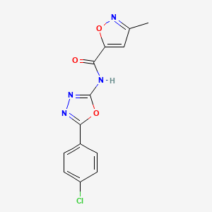 molecular formula C13H9ClN4O3 B2915895 N-(5-(4-chlorophenyl)-1,3,4-oxadiazol-2-yl)-3-methylisoxazole-5-carboxamide CAS No. 946286-91-5