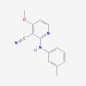 molecular formula C14H13N3O B2915897 4-甲氧基-2-(3-甲苯胺基)烟腈 CAS No. 341966-96-9