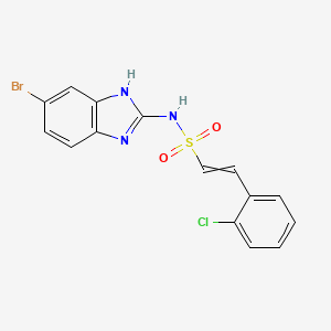 molecular formula C15H11BrClN3O2S B2915900 N-(5-bromo-1H-1,3-benzodiazol-2-yl)-2-(2-chlorophenyl)ethene-1-sulfonamide CAS No. 1376444-87-9