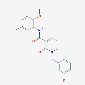 molecular formula C21H19FN2O3 B2915905 1-(3-fluorobenzyl)-N-(2-methoxy-5-methylphenyl)-2-oxo-1,2-dihydropyridine-3-carboxamide CAS No. 1005297-80-2