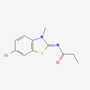 molecular formula C11H11BrN2OS B2915906 N-(6-bromo-3-methyl-1,3-benzothiazol-2-ylidene)propanamide CAS No. 325978-17-4