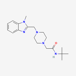 molecular formula C19H29N5O B2915907 N-(tert-butyl)-2-(4-((1-methyl-1H-benzo[d]imidazol-2-yl)methyl)piperazin-1-yl)acetamide CAS No. 1172923-62-4