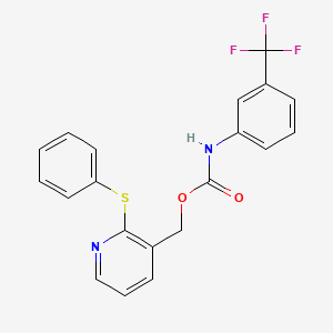 molecular formula C20H15F3N2O2S B2915908 (2-phenylsulfanylpyridin-3-yl)methyl N-[3-(trifluoromethyl)phenyl]carbamate CAS No. 339278-63-6