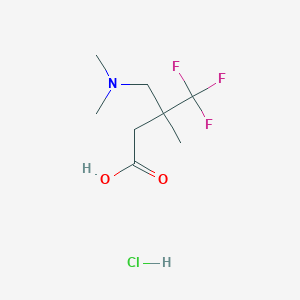 molecular formula C8H15ClF3NO2 B2915910 3-[(Dimethylamino)methyl]-4,4,4-trifluoro-3-methylbutanoic acid;hydrochloride CAS No. 2470439-85-9