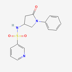 molecular formula C15H15N3O3S B2915915 N-(5-氧代-1-苯基吡咯烷-3-基)吡啶-3-磺酰胺 CAS No. 905683-31-0