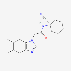 molecular formula C18H26N4O B2915919 N-(1-Cyanocyclohexyl)-2-(5,6-dimethyl-4,5,6,7-tetrahydrobenzimidazol-1-yl)acetamide CAS No. 2210122-02-2