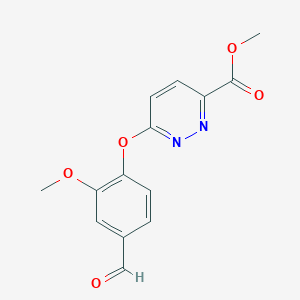 molecular formula C14H12N2O5 B2915920 Methyl 6-(4-formyl-2-methoxyphenoxy)pyridazine-3-carboxylate CAS No. 1110889-23-0