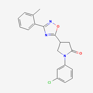 molecular formula C19H16ClN3O2 B2915922 1-(3-Chlorophenyl)-4-(3-(o-tolyl)-1,2,4-oxadiazol-5-yl)pyrrolidin-2-one CAS No. 946307-26-2