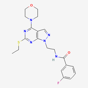 molecular formula C20H23FN6O2S B2915924 N-(2-(6-(ethylthio)-4-morpholino-1H-pyrazolo[3,4-d]pyrimidin-1-yl)ethyl)-3-fluorobenzamide CAS No. 941897-17-2