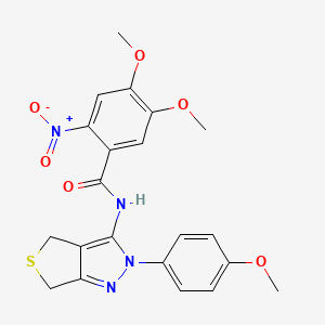 4,5-dimethoxy-N-[2-(4-methoxyphenyl)-4,6-dihydrothieno[3,4-c]pyrazol-3-yl]-2-nitrobenzamide