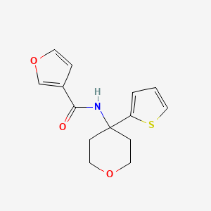 N-(4-(thiophen-2-yl)tetrahydro-2H-pyran-4-yl)furan-3-carboxamide