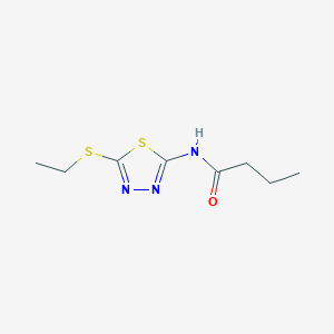 molecular formula C8H13N3OS2 B291595 N-[5-(ethylsulfanyl)-1,3,4-thiadiazol-2-yl]butanamide 