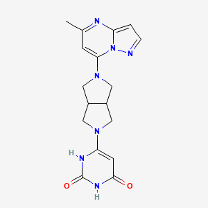 molecular formula C17H19N7O2 B2915950 6-[5-(5-Methylpyrazolo[1,5-a]pyrimidin-7-yl)-1,3,3a,4,6,6a-hexahydropyrrolo[3,4-c]pyrrol-2-yl]-1H-pyrimidine-2,4-dione CAS No. 2415584-32-4