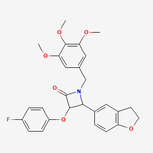 4-(2,3-Dihydro-1-benzofuran-5-yl)-3-(4-fluorophenoxy)-1-[(3,4,5-trimethoxyphenyl)methyl]azetidin-2-one