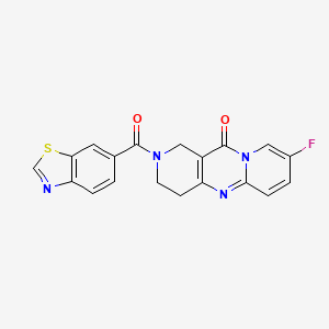 molecular formula C19H13FN4O2S B2915967 2-(benzo[d]thiazole-6-carbonyl)-8-fluoro-3,4-dihydro-1H-dipyrido[1,2-a:4',3'-d]pyrimidin-11(2H)-one CAS No. 1904309-96-1