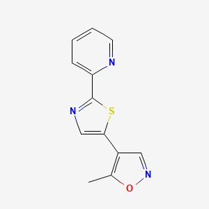 molecular formula C12H9N3OS B2915969 2-[5-(5-Methyl-4-isoxazolyl)-1,3-thiazol-2-yl]pyridine CAS No. 478245-64-6