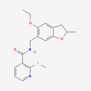 molecular formula C19H22N2O3S B2915971 N-[(5-ethoxy-2-methyl-2,3-dihydro-1-benzofuran-6-yl)methyl]-2-(methylsulfanyl)pyridine-3-carboxamide CAS No. 1111524-08-3