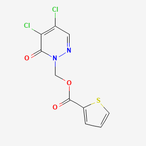 molecular formula C10H6Cl2N2O3S B2915974 [4,5-dichloro-6-oxo-1(6H)-pyridazinyl]methyl 2-thiophenecarboxylate CAS No. 298188-04-2